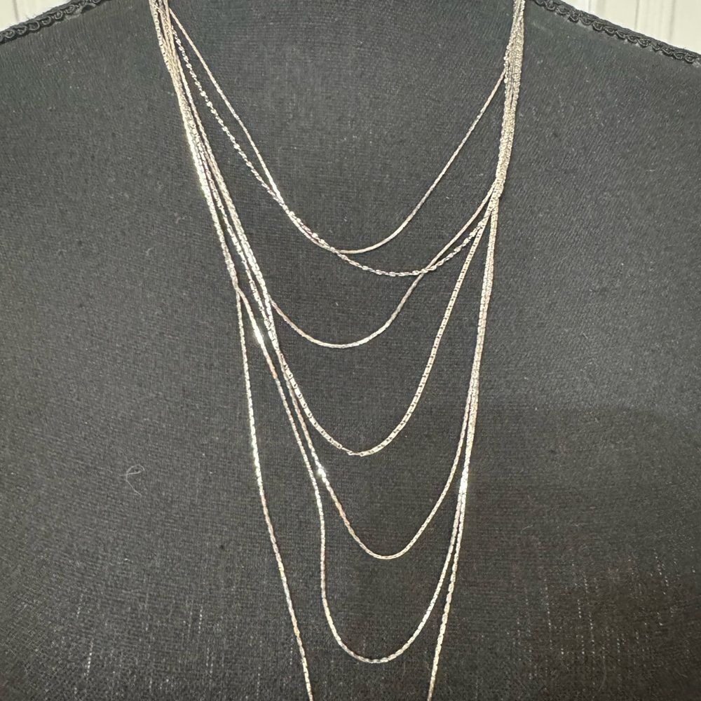 Secret Box‎ Silver Tone Multi-Layer Necklace